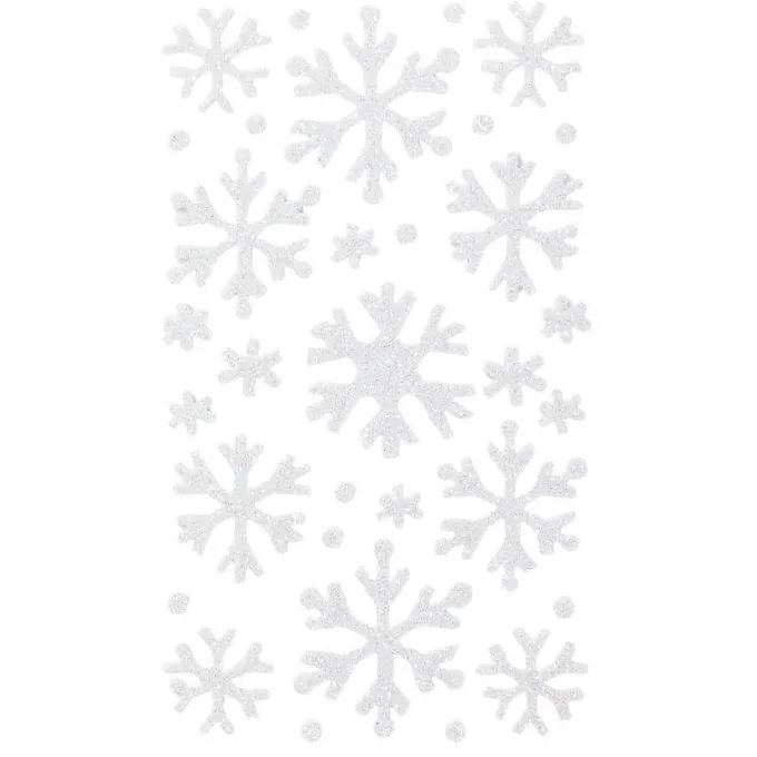 Abeti e fiocchi di neve - glitter in eva autoadesiva