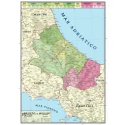 Abruzzo e molise-carta geografica bifacciale politica fisica