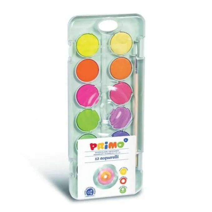 Acquerelli fluo e metal primo - 12 pastiglie