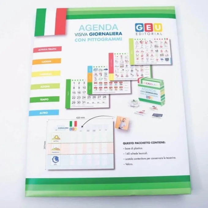 Agenda visiva giornaliera con pittogrammi