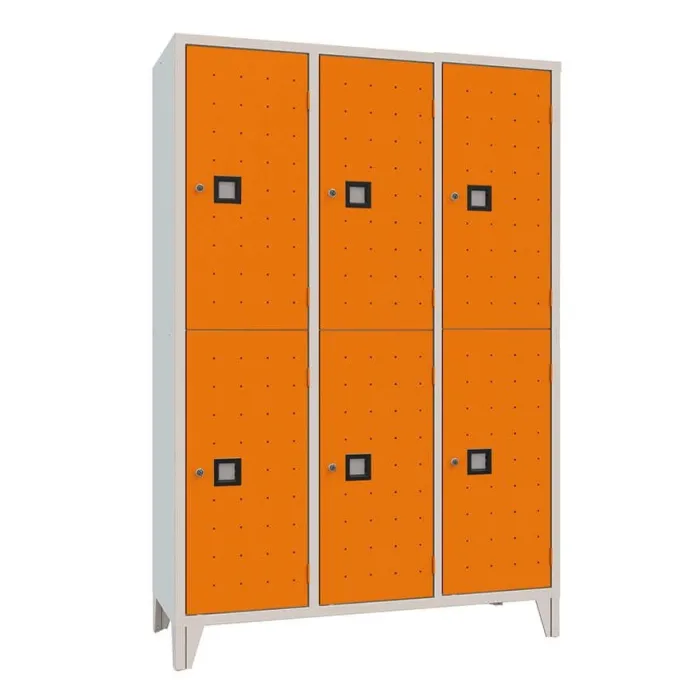 Armadio metallico 6 posti l. quadro arancione