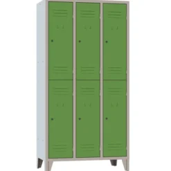 Armadio spogliatoio sovrapposto metallo 6 posti verde scuro