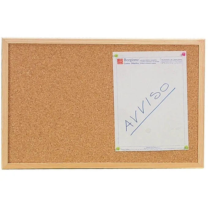 Bacheca in sughero con cornice in legno 120x90