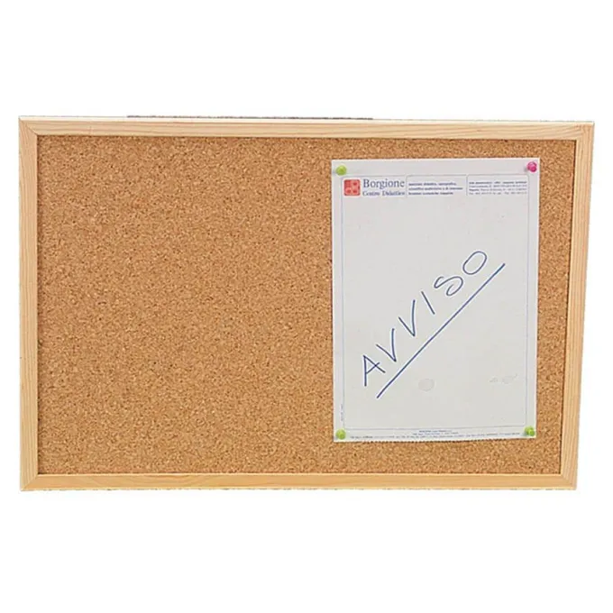 Bacheca in sughero con cornice in legno cm 45x30