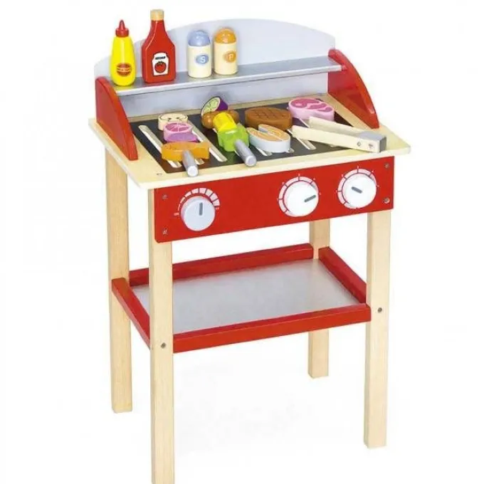 Barbecue in legno con 18 accessori