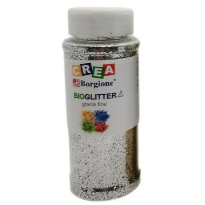 Bio-glitter fine argento grammi 100 - 1 pezzo