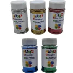 Bio-glitter fine 5 colori da 50 grammi