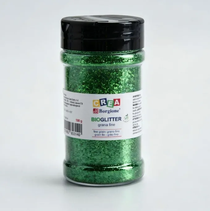 Bio-glitter fine verde 100g - 1 pezzo
