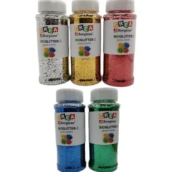 Bio-glitter media 5 colori da 100 grammi
