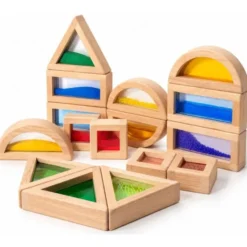 Blocchi arcobaleno con cornice in legno