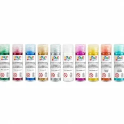 Brillantina glitter bio - grana media - 10 colori da 8 gr