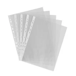 Buste trasparenti a5 perforate - 100 micron 50 pezzi
