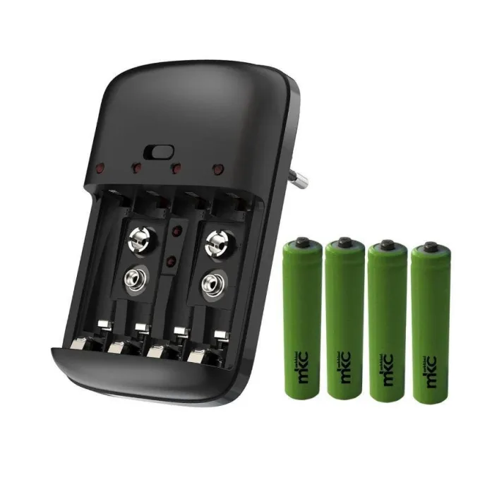 Carica batterie + 4 batterie ricaricabili