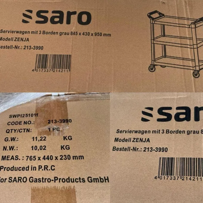 Carrello portavivande in polipropilene.