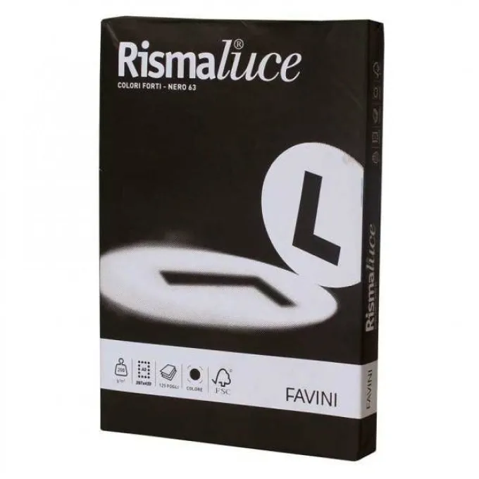Carta fotocopie risma luce favini - 125 ff neri 200g a3