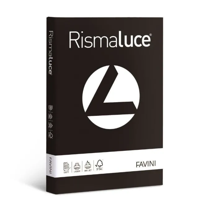 Carta fotocopie risma luce favini - 125 ff neri 200g a4