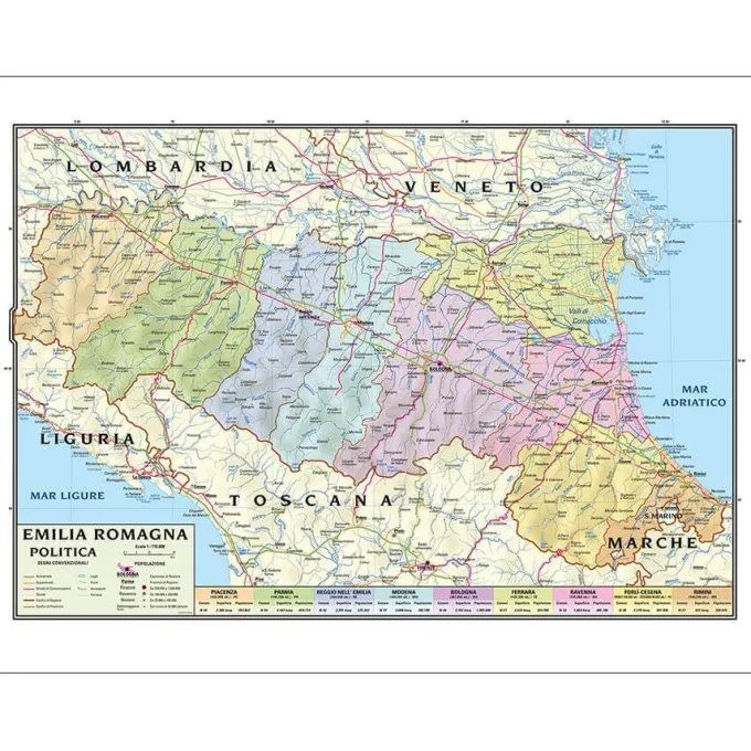 Carta geografica emilia romagna
