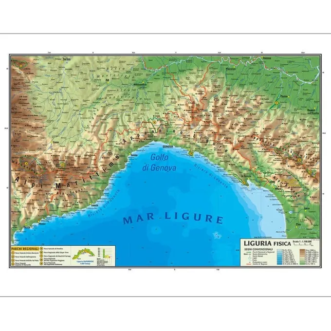 Carta geografica liguria