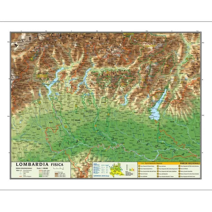 Carta geografica lombardia