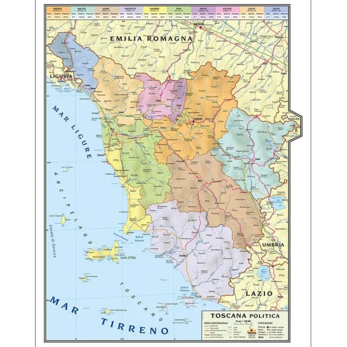 Carta geografica toscana
