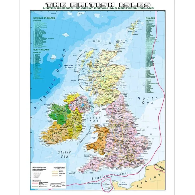 Carta geografica uk in lingua originale