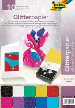 Carta glitterata cm 23x33- 10 fogli