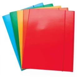 Cartelline con elastico - 5 pezzi in 5 colori