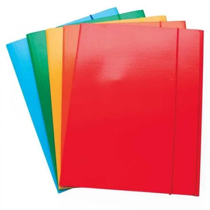 Cartelline con elastico - 5 pezzi in 5 colori