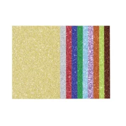 Cartonc.glitterati cm 50x70 10 fogli 10 colori