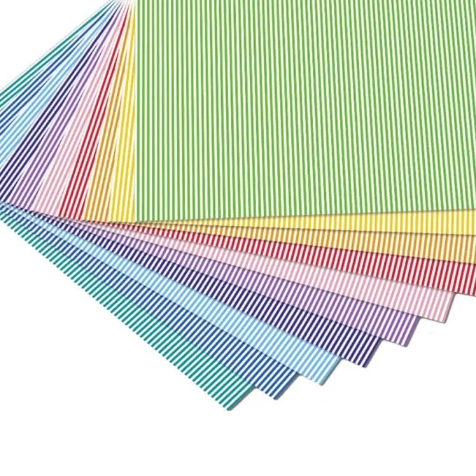 Cartoncini a righe 10 fogli in 10 colori - cm 23x33 300 g m2
