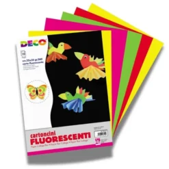 Cartoncino fluorescente - 10 fogli in colori assortiti