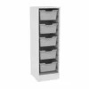 Cassettiera 4 cassette grigie - bianco latte - base con