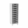 Cassettiera 8 cassette grigie - bianco latte - base con