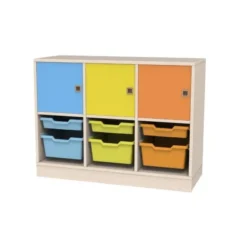 Cassettiera linea cam premium 3 vani con ante cm 79 betulla