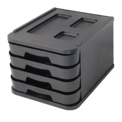Cassettiera nera borgione in plastica riciclata