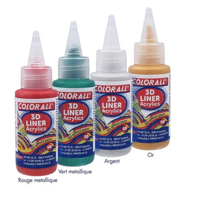 Colori acrilici 3d liner natale - ml 50x4 flaconi