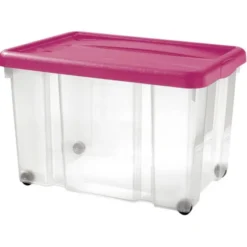 Contenitore trasparente grande rosa