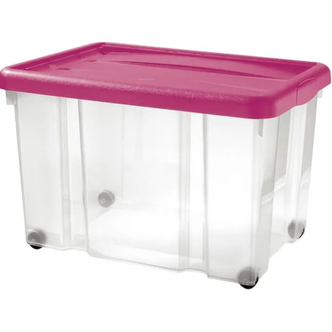 Contenitore trasparente grande rosa