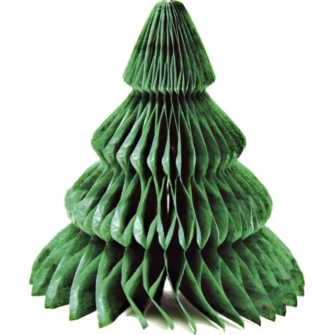 Decori 3d in carta alveare - alberi di natale h cm 8