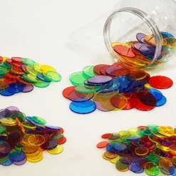 Dischetti in plastica colorata - 240 pezzi in 6 colori