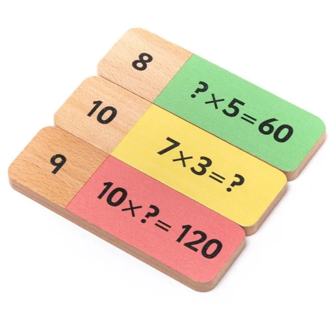 Domino della moltiplicazione in legno