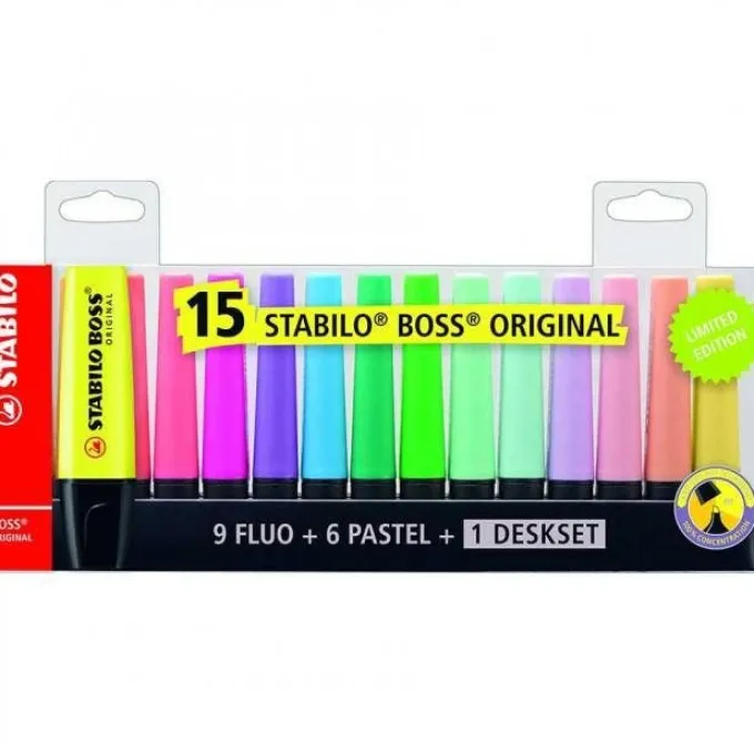 Evidenziatori stabilo boss - 15 colori
