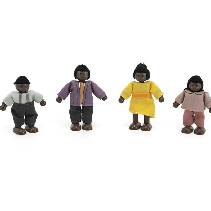 Famiglia afroamericana per casa delle bambole