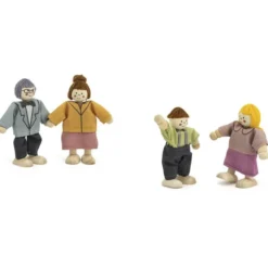 Famiglia caucasica per casa delle bambole