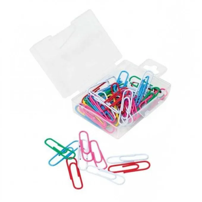 Fermagli colorati plastificati in scatola