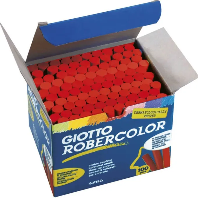 Gessi per lavagna giotto robercolor - 100 pezzi rossi