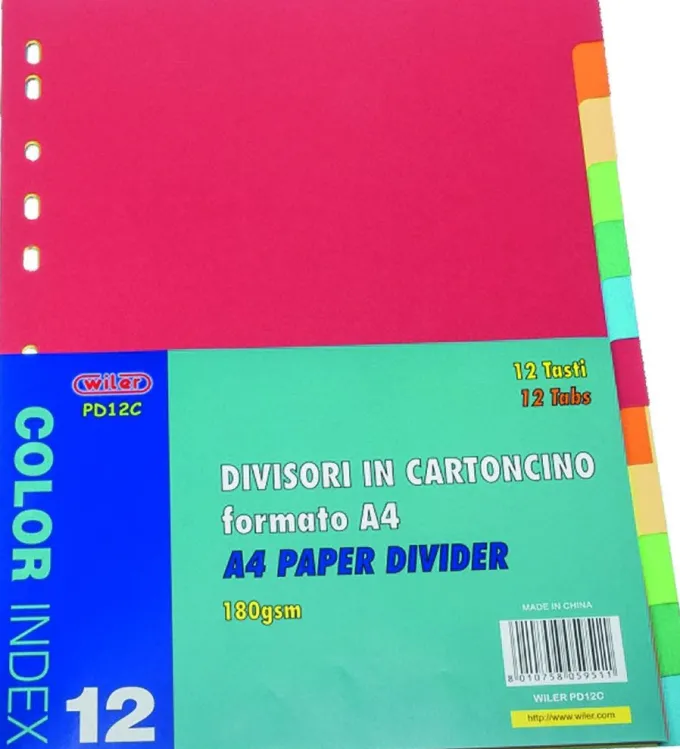 Intercalare divisorio in cartoncino
