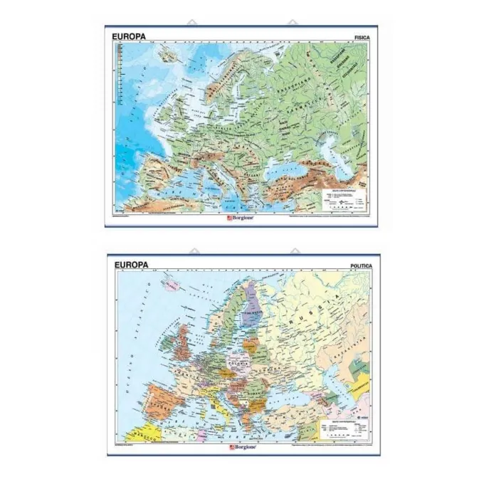 Italia. europa. planisfero - carte geografiche 3 pz
