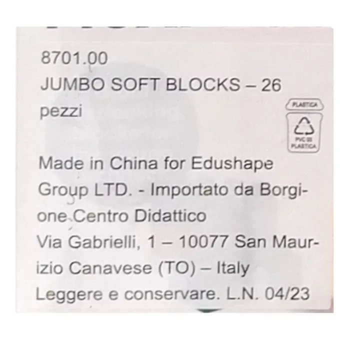 Jumbo soft blocks 26 pezzi