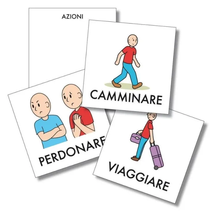 Kit dei pittogrammi - flashcards emozioni. azioni e ambienti